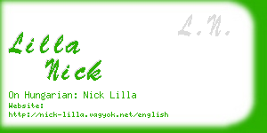 lilla nick business card